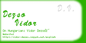 dezso vidor business card